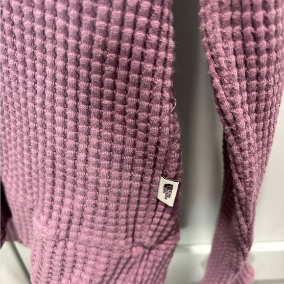 The North Face MedWeight Waffle Knit Mauve Mock Neck Pullover Sweater Size M - Picture 2 of 4